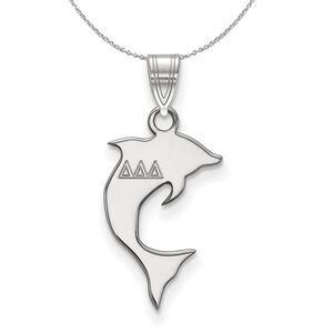 Sterling Silver Delta Delta Delta Small Pendant Necklace - 24 Inch